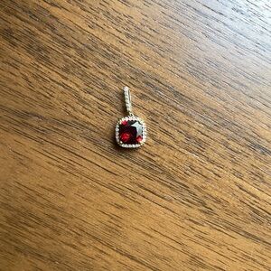 14K Garnet and Diamond Pendant